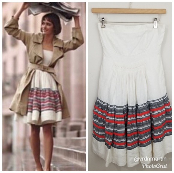 Anthropologie Dresses & Skirts - FLOREAT AROUND THE WORLD STRAPLESS LINEN DRESS